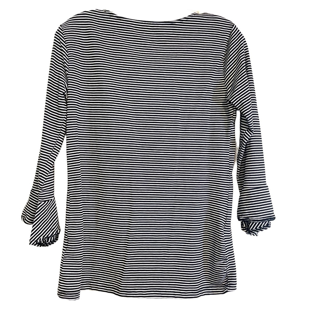 Philosophy Republic Clothing Womens Top Black & White Striped-Bell Sleeve-Small - Picture 2 of 10